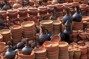 Fototapeta na wymiar Many homemades of clay products