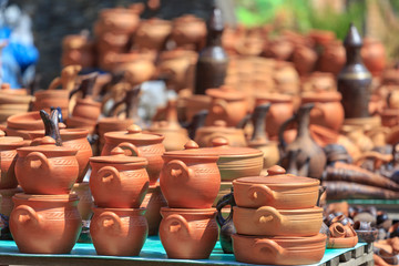Fototapeta na wymiar Many homemades of clay products