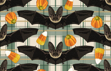 Halloween seamless pattern. Digital design elements for Halloween. Perfect for decoration, wrapping papers, greeting cards, web page background and other print projects.