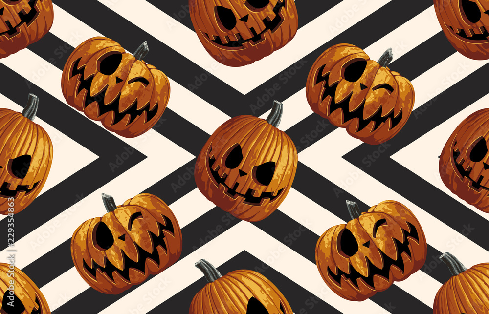 Wall mural halloween seamless pattern. digital design elements for halloween. perfect for decoration, wrapping 