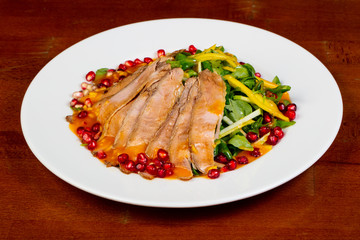 Salad with duck breast