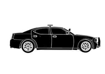 Naklejka premium silhouette police car vector