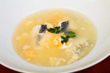 Fish soup with seabass