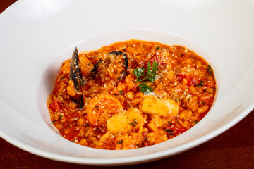 Risotto with seafood