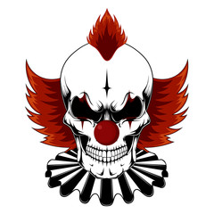 Vector image of an evil clown skull.