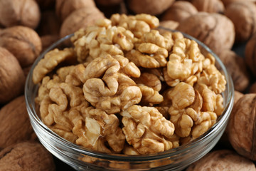 bowl of walnut kernels