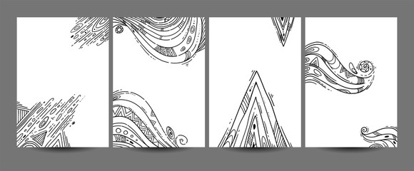 Drawn abstract backgrounds. Good templates for your design. Line modern abstraction. Good for business, cards, covers, etc.
