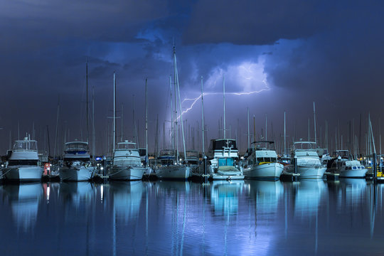 boats in harbor