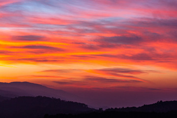 Naklejka premium sunset in the mountains