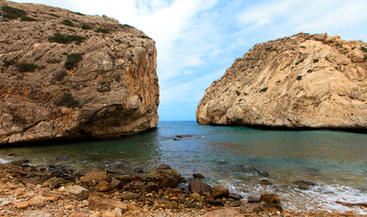 Rocks , sea and blue sky - Jebha Morocco