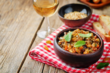 Sicilian Eggplant pine nuts Caponata