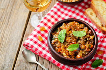 Sicilian Eggplant pine nuts Caponata