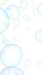 Light pastel colored background with pink bubbles. Wallpaper, texture blue balloons. 3D illustration