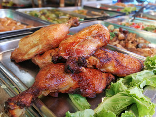 Fried chicken as background