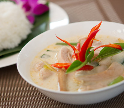 Coconut milk soup with chicken, (Tom Kha Gai ), Thai food