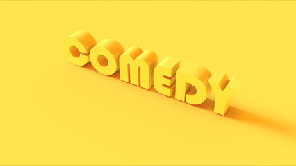 Bright Yellow 3d Comedy Sign 3d illustration  3d render