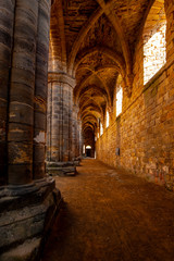 Fototapeta na wymiar Kirkstall Abbey inside , Leeds, Great Britain