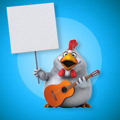 Fun chicken - 3D Illustration