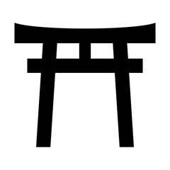 ベクター　鳥居　正月　アイコン　