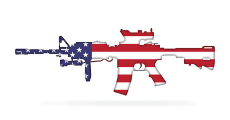 Rifle with American flag painted on