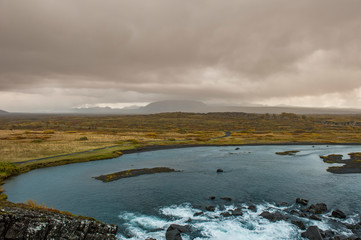 View across Thingvellir (Þingvellir) National Park in southwest Iceland