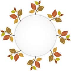 Paper surrounded with autumn leaves