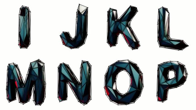 Alphabet from plastic isolated on white background. 4K
