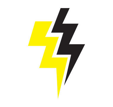 Thunder sign symbol, isolated on white
