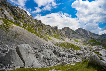 Landscape of the Durmitor mountains in Montenegro, Europe. Mountain landscape.