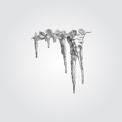 Hand Drawn Icicles Sketch Symbol isolated on white background. Vector of winter elements In Trendy Style - obrazy, fototapety, plakaty