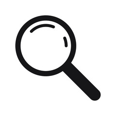 Search icon. Magnifying glass icon, vector magnifier or loupe sign.