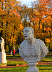 Statue of ancient Roman philosopher Seneca.