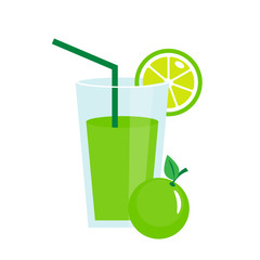 Lime juice in a glass vector