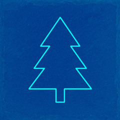 x-mas design, christmas tree icon on blue slate