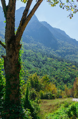 The mountains encircling the city of Kotor, on the shores of the Bay of Kotor in Montenegro