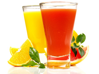 Orangensaft und Blutorangensaft