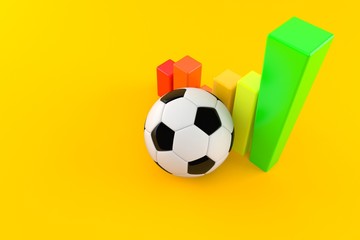 Obraz premium Soccer ball with chart