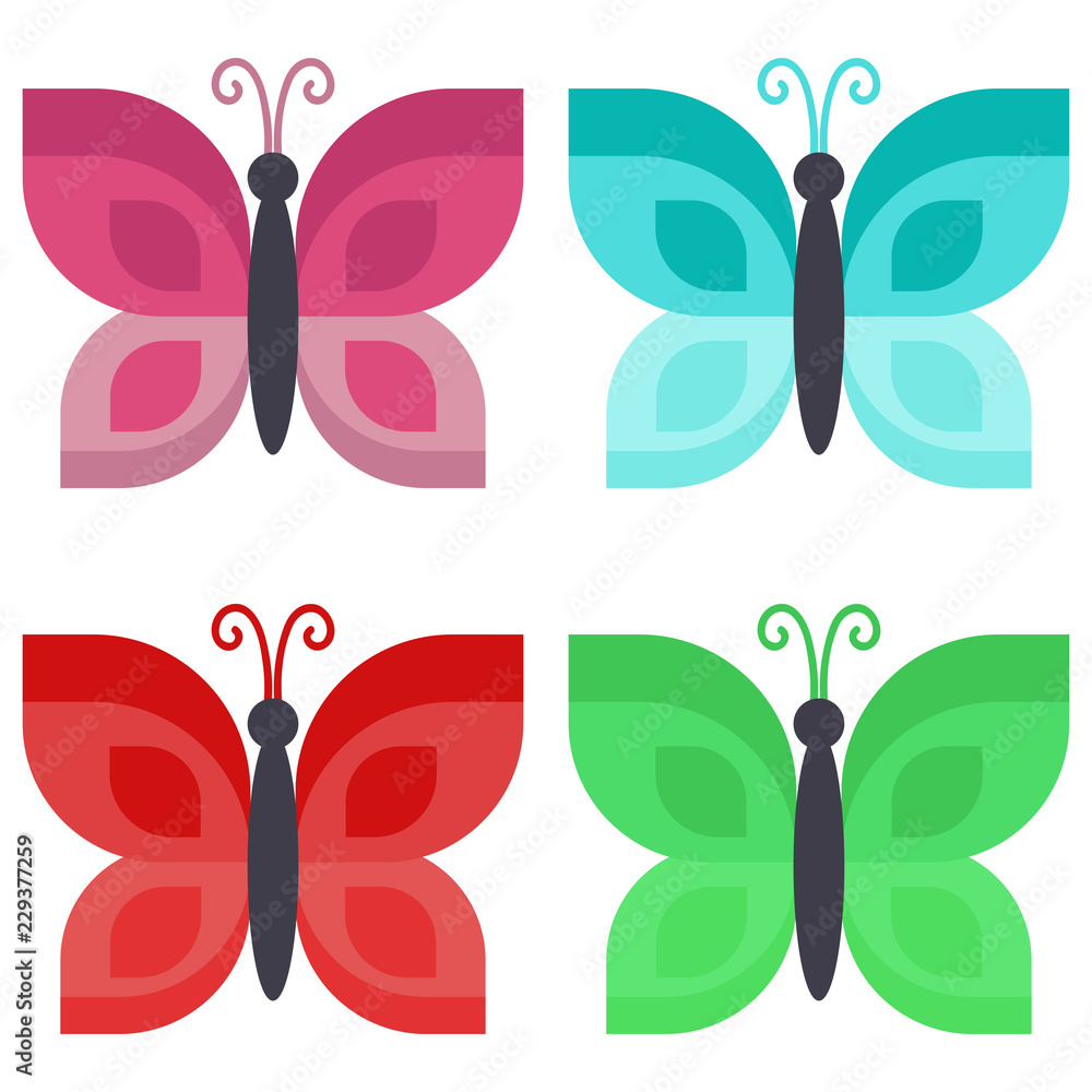 Wall mural butterfly set, vector illustration, eps 10.