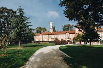Old villa in the historic park of the city of Varese (Lombardy, Italy).