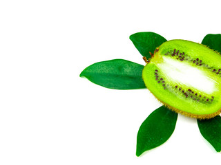 Naklejka na ściany i meble juicy green kiwi on white background