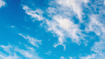 White clouds in blue sky
