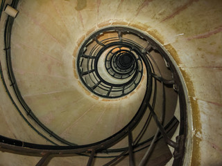 spiral staircase bottom view Paris, France