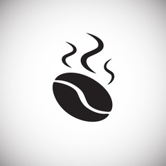 Coffee bean on white background icon