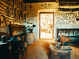 Old smithy workshop interior
