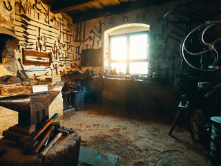 Old smithy workshop interior
