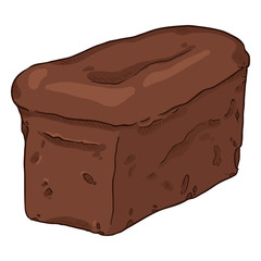 Vector Single Cartoon Illustration - Fresh Loaf of Rye Bread