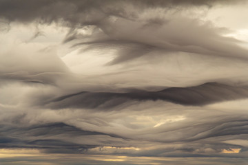 Mystical clouds like drawn, Norilsk