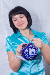 girl on white background