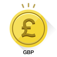 イギリスポンド通貨コインアイコンベクターイラスト