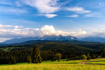 Scenic view of dramatic mountain landscape of High Tatras in Slovakia.
